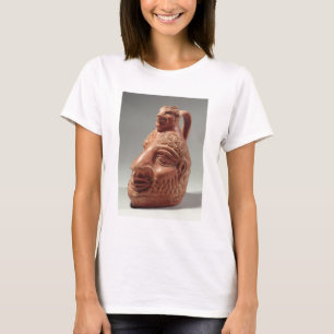 Vase in Form von Doppelkopf, c.400 n.Chr. (Keramik T-Shirt