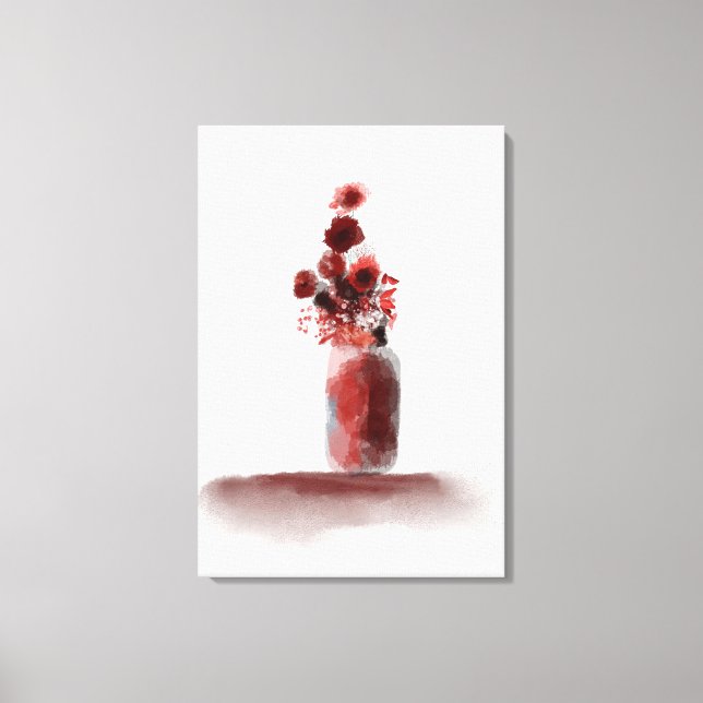 Vase-Malerei im Herbst Blume Leinwanddruck (Vorderseite)