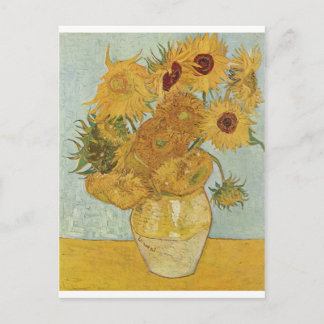 Vase mit 12 Sonnenblumen Postkarte