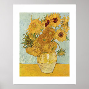 Vase mit 12 Sonnenblumen Van Gogh Original-Aspekt Poster