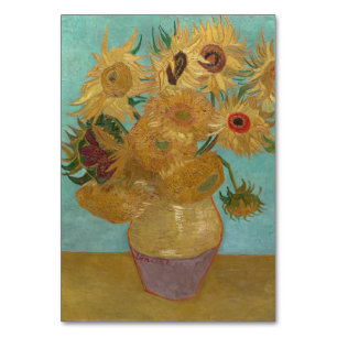 Vase mit 12 Sonnenblumen von Vincent Van Gogh Tischnummer