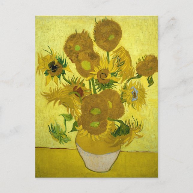 Vase mit 15 Sonnenblumen von Van Gogh Postcard Postkarte (Vorderseite)