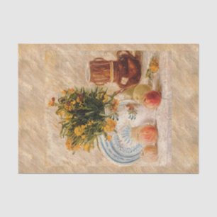 Vase mit Blume, Kaffee und Obst, van Gogh Seidenpapier