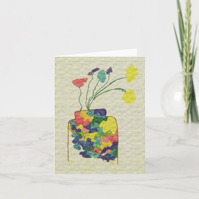 Vase mit Blume - Notecard Karte (Vorderseite)