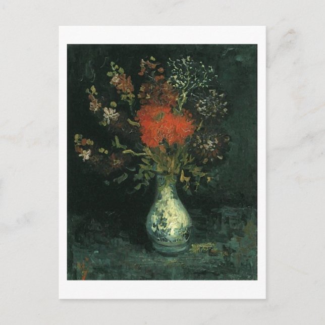 Vase mit Blume, Van Gogh Fine Art Postkarte (Vorderseite)