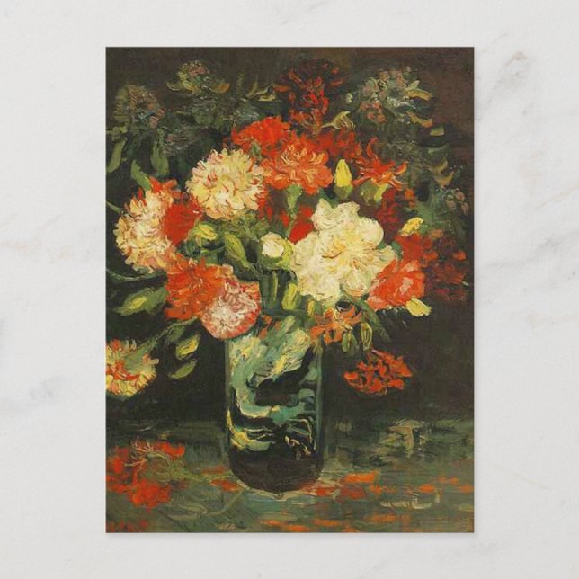 Vase mit Carnons Vincent van Gogh Postkarte (Vorderseite)