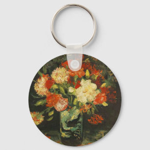 Vase mit Carnons Vincent van Gogh Schlüsselanhänger