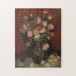 Vase mit chinesischen Astern und den Gladioli Puzzle