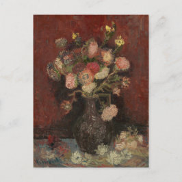 Vase mit chinesischen Astern und Gladioli von Van Postkarte