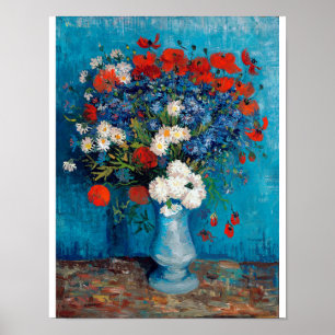 Vase mit Cornblumen und Pfefferkuchen, Van Gogh Poster