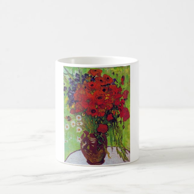 Vase mit Cornblumen und Pflaumen, Van Gogh Kaffeetasse (Mittel)