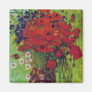 Vase mit Cornblumen und Pflaumen, Van Gogh Magnet