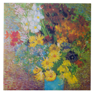 Vase mit Daisies und Anemones, Van Gogh Fliese
