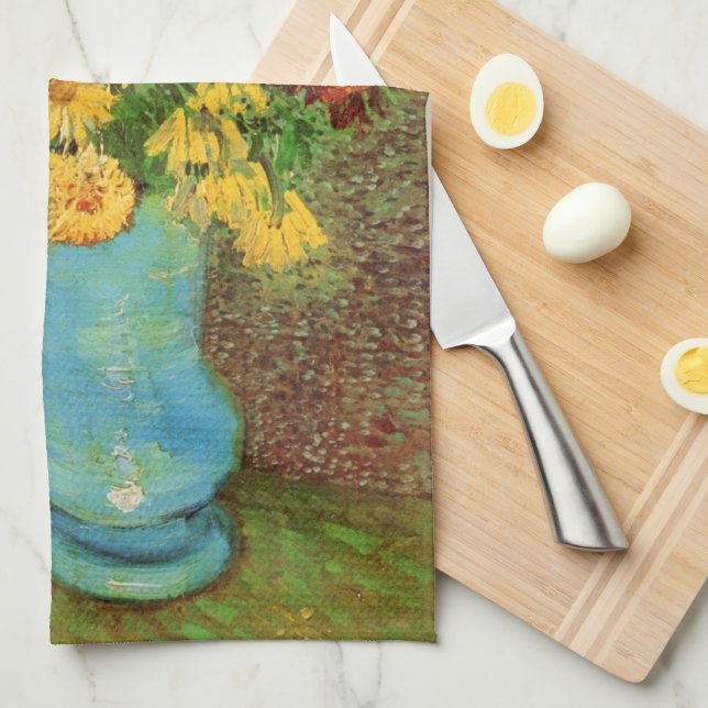 Vase mit Daisies und Anemones von Vincent van Gogh Geschirrtuch (Viertel Falte)