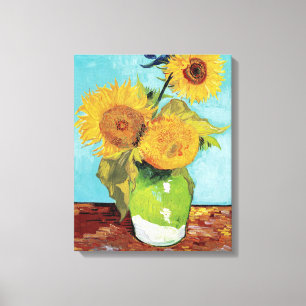 Vase mit drei Blume von Vincent Van Gogh Leinwanddruck