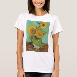 Vase mit drei Sonnenblumen, Vincent van Gogh T-Shirt