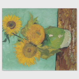 Vase mit drei Sonnenblumen von Vincent van Gogh. Geschenkpapier