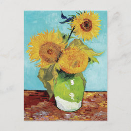 Vase mit drei Sonnenblumen von Vincent Van Gogh Postkarte