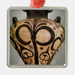 Vase mit einer Blumendekoration, von Mycenae Silbernes Ornament