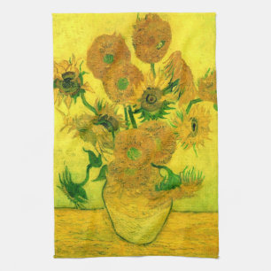 Vase mit fünfzehn Sonnenblumen Van Gogh Fine Art Handtuch