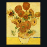 Vase mit fünfzehn Sonnenblumen, Van Gogh Fine Art Poster<br><div class="desc">Stillleben: Vase mit fünfzehn Sonnenblumen, Vincent van Gogh. Arles, August 1888. Öl auf Leinwand, 93 x 73 cm. National Gallery, London. F 454, JH 1562 Vincent Willem van Gogh (30 März 1853 - 29 Juli 1890) war ein niederländischer Post-Impressionist Künstler. Einige seiner Gemälde gehören heute zu den bekanntesten, populärsten und...</div>