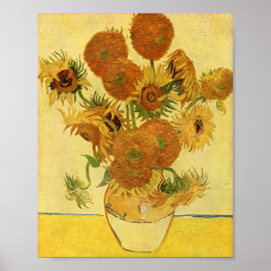 Vase mit fünfzehn Sonnenblumen, Van Gogh Fine Art Poster