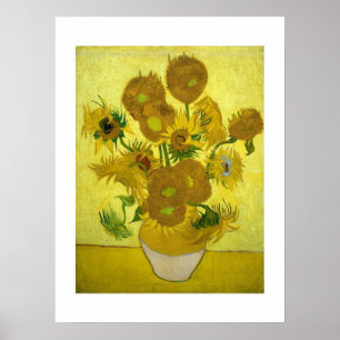 Vase mit fünfzehn Sonnenblumen von Van Gogh Poster
