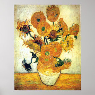 Vase mit fünfzehn Sonnenblumen von Vincent van Gog Poster