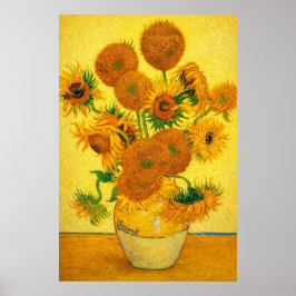 Vase mit fünfzehn Sonnenblumen von Vincent van Gog Poster