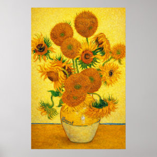 Vase mit fünfzehn Sonnenblumen von Vincent van Gog Poster
