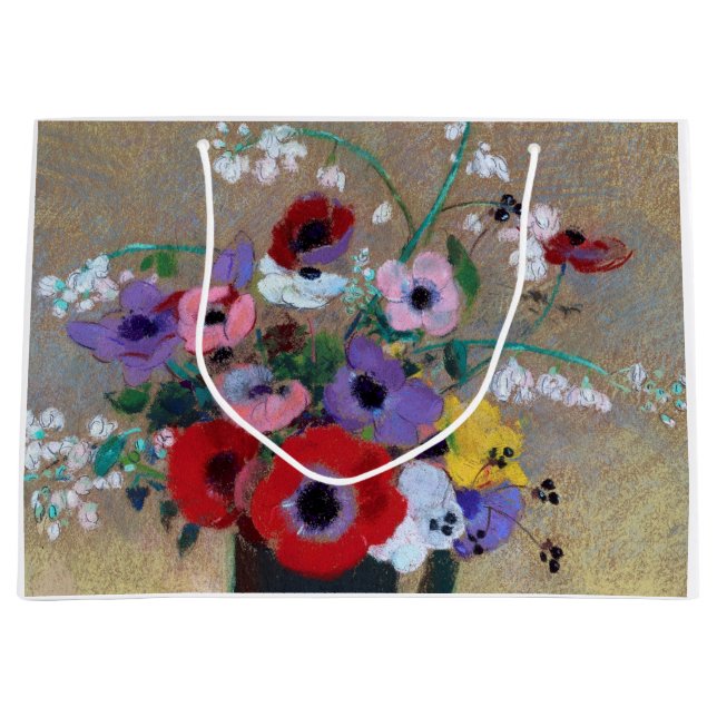 Vase mit gemischten Blume, Redon Große Geschenktüte (Vorderseite)