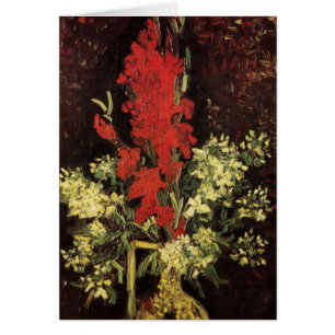 Vase mit Gladiolen, Nelken von Vincent van Gogh