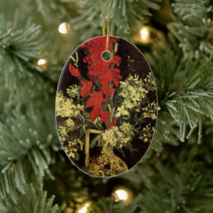 Vase mit Gladiolen, Nelken von Vincent van Gogh Keramikornament