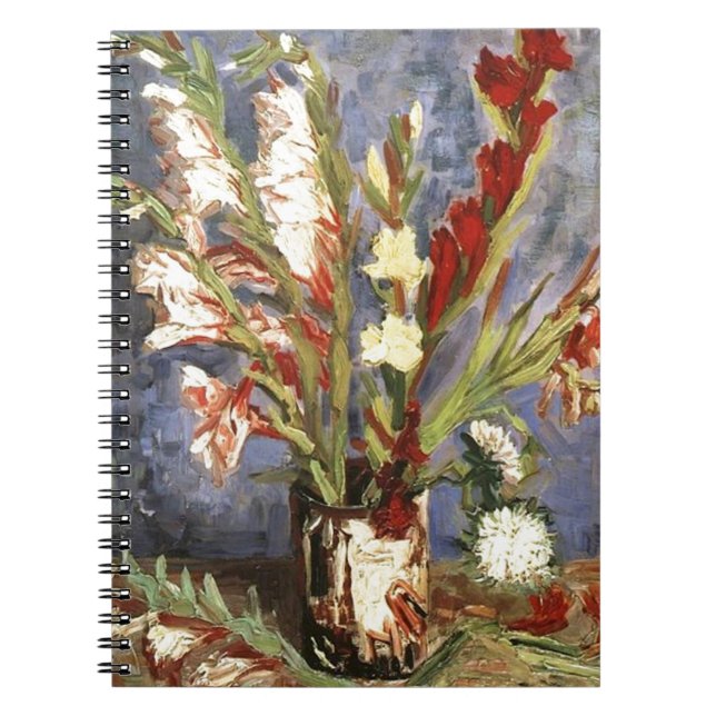 Vase mit Gladioli von Vincent van Gogh, 1886. Notizblock (Vorderseite)