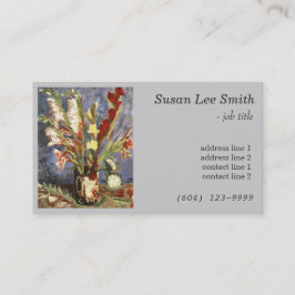 Vase mit Gladioli von Vincent van Gogh. Grau Visitenkarte