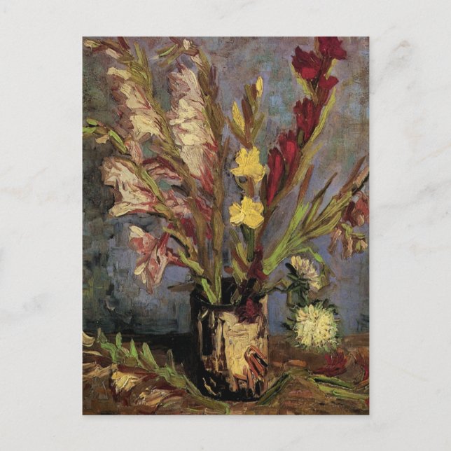 Vase mit Gladioli von Vincent van Gogh Postkarte (Vorderseite)
