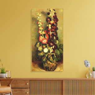Vase mit Hollyhocks von Vincent van Gogh Leinwanddruck