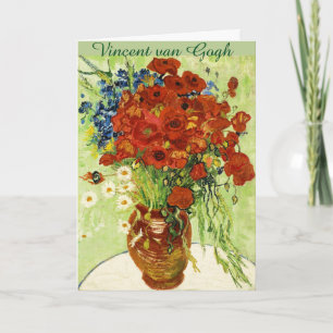 Vase mit Kornblumen und Mohn Grußkarte Karte