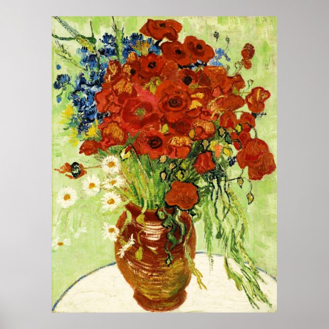 Vase mit Kornblumen und Pflücken-Poster Poster (Vorne)
