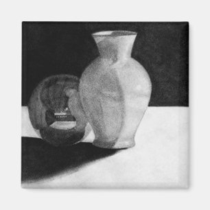 Vase mit Kugel Magnet