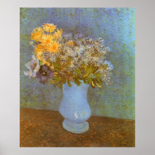 Vase mit Lilacs, Daisis und Anemones von Van Gogh Poster
