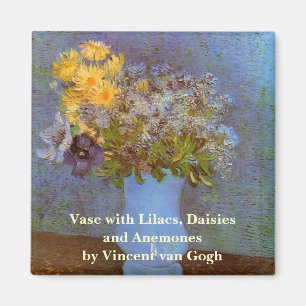 Vase mit Lilacs und Daisis von Vincent van Gogh Magnet