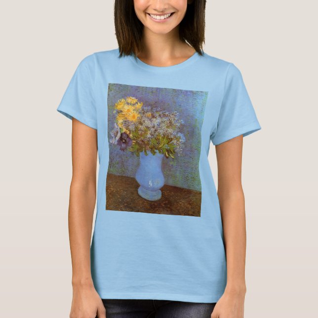 Vase mit Lilacs und Daisis von Vincent van Gogh T-Shirt (Vorderseite)