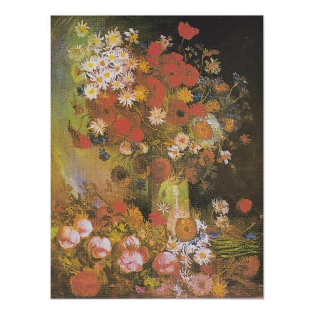 Vase mit Maisblumen und Pfefferkuchen, Bäuche und  Poster (Vorderseite)