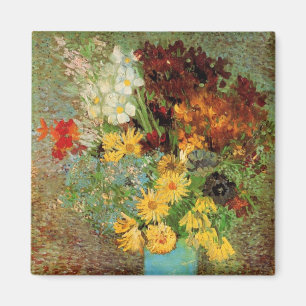 Vase mit Margeriten und Anemonen von Vincent van G Magnet
