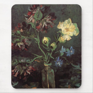 Vase mit Myosotis und Peontis von Vincent van Gogh Mousepad