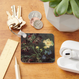 Vase mit Myosotis und Pfingstrosen von Vincent van Schlüsselanhänger