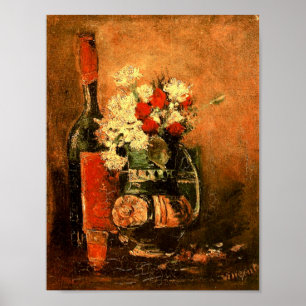 Vase mit Narben Rose & Flasche Van Gogh Fine Poster