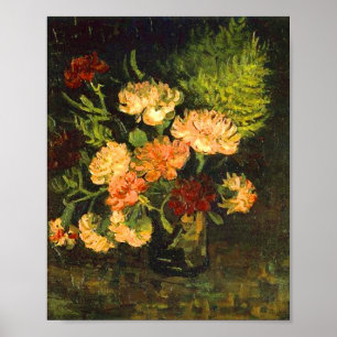 Vase mit Nelken (F243) Van Gogh Fine Art Poster