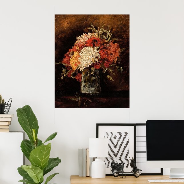 Vase mit Nelken von Vincent van Gogh Poster (Heimbüro)